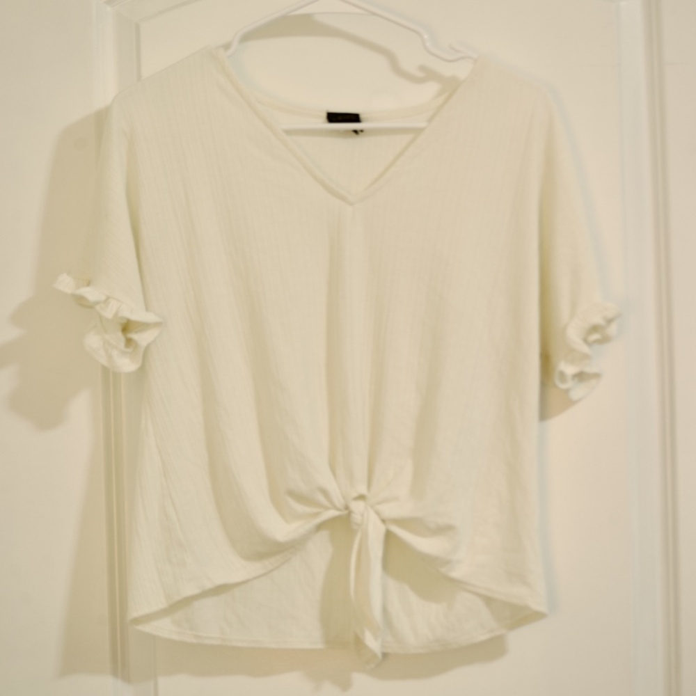 WF women's White front tie top